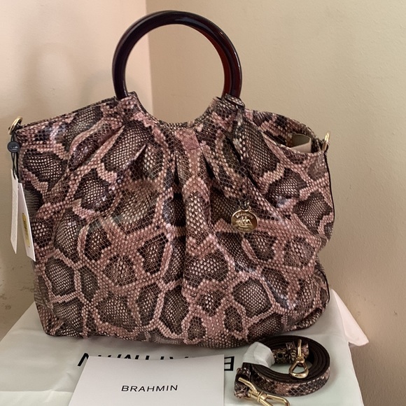 Brahmin Haiku Collection Renata Animal Print Leather Tote Bag - Picture 9 of 16